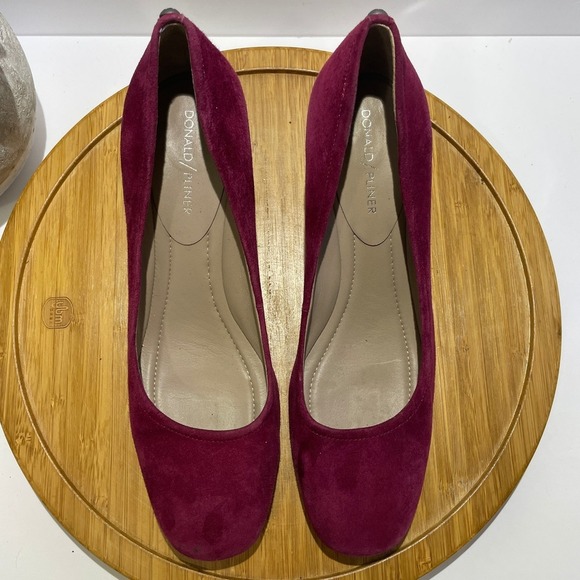 Donald Pliner Corin Suede Block Heel Pumps Women's 9.5 Chic Burgundy Career Shoe - Picture 6 of 10